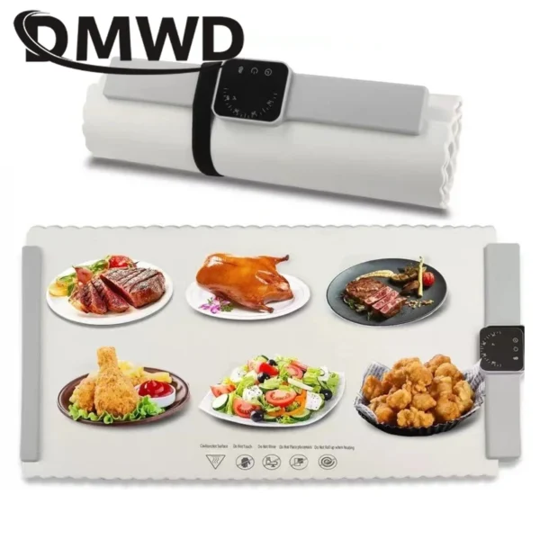 Electric Meals Insulation Board Heater Silicone Heating Preservation Plate Warmer Food Dryer Intelligent Folding Dishes Hotplate